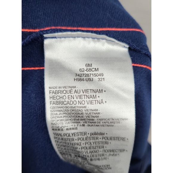 Nike Baby Boys Navy Blue Orange Logo Tape Full Zip Tracksuit Coverall Rpmper - Picture 4 of 4